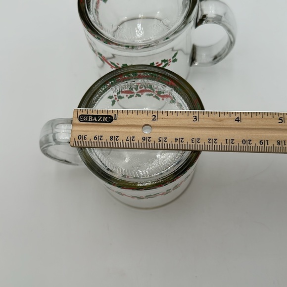 Libbey Glass Coffee Mugs Christmas Holly & Ribbon set of 2 - Picture 16 of 16